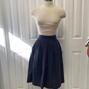 Vintage 70s  80s skirt Striped A-Line Skirt